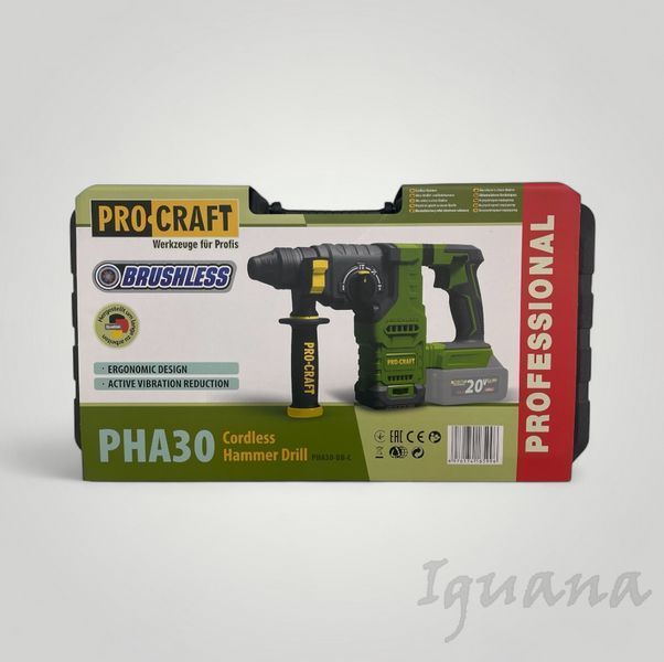 Перфоратор аккумуляторный ProCraft PHA-30 кейс (с АКБ и ЗУ) 030032_20.4 фото