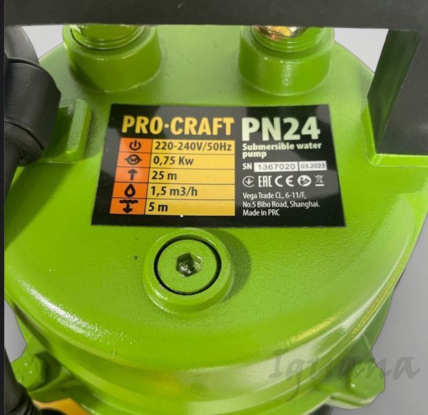Дренажний насос Procraft PN24 (ДЛЯ ЧИСТОЇ ВОДИ) 000024 фото