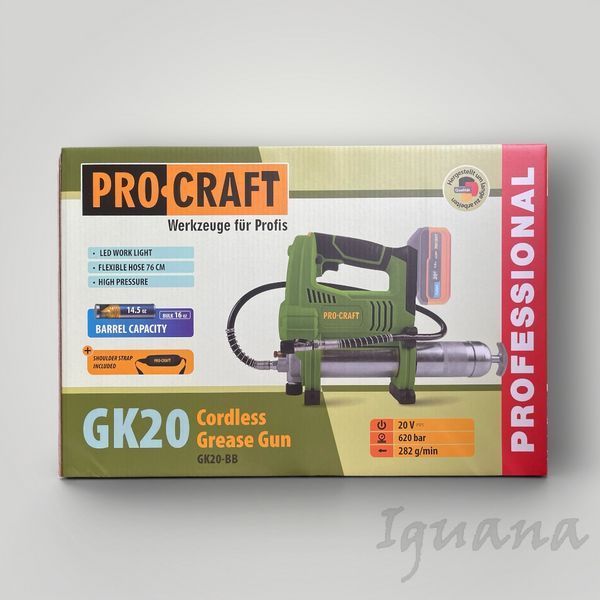 Акумуляторний мастильний пістолет Procraft GK20 032007 фото